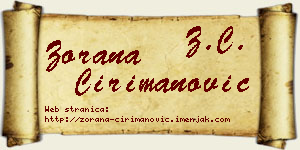 Zorana Ćirimanović vizit kartica